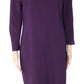 Lauren Ralph Lauren Women's Petite Snapped-Shoulder Jersey Dress Raisin Purple Size 12 P