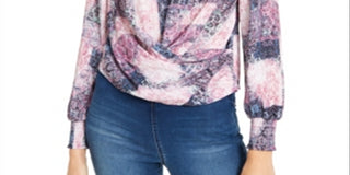 INC International Concepts Women's Keyhole Twist Front Blouse Pink Size Small