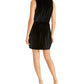Rachel Roy Women's  Pocketed Sleeveless V Neck Short Sheath Cocktail Dress Black Size S
