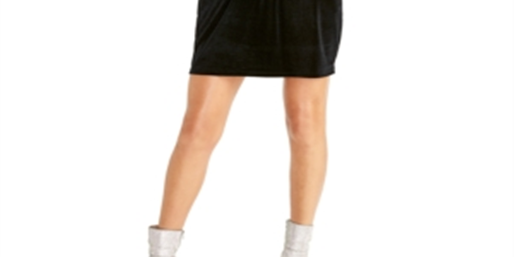 Rachel Roy Women's  Pocketed Sleeveless V Neck Short Sheath Cocktail Dress Black Size S