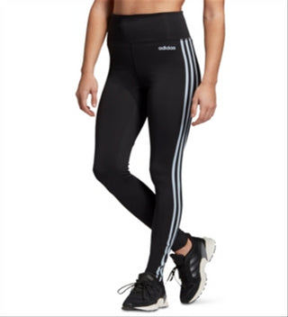 Adidas Women's Design 2 Move 3 Stripe High Rise Leggings Black Size XX-Small