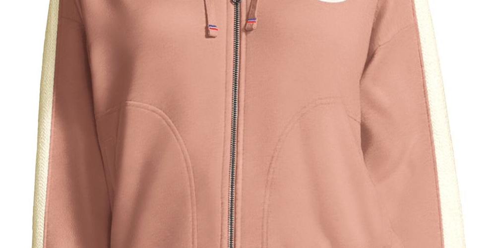 Champion Women's Heritage Herringbone Zip Hoodie Pink Size Medium