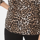 Michael Kors Women's Leopard Print Sweater Brown Size Petite S