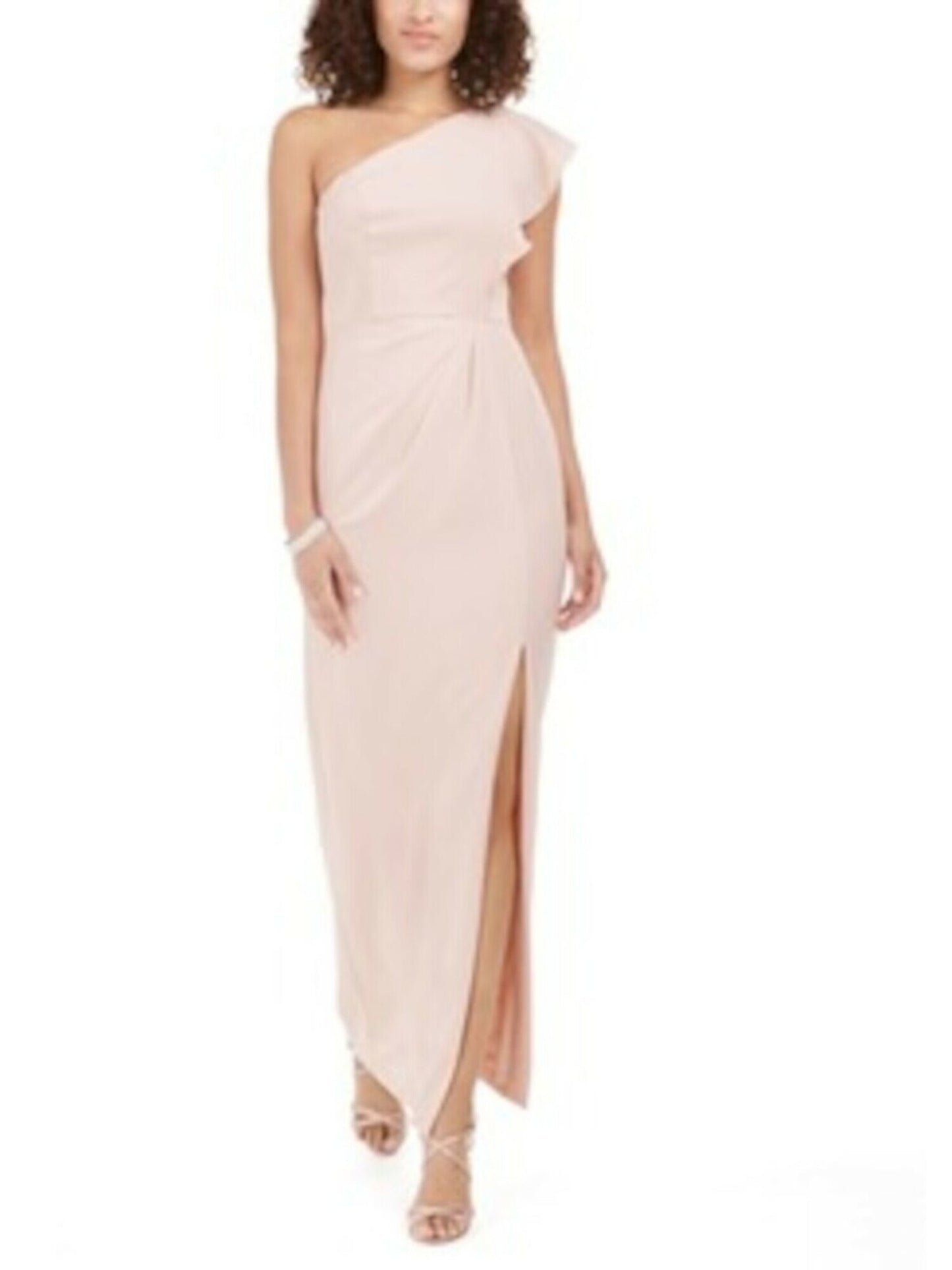 Adrianna Papell Women's Sleeveless Maxi Sheath Dress Pink Size 14