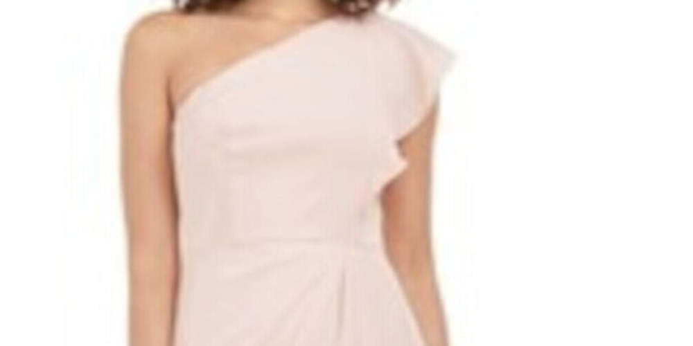 Adrianna Papell Women's Sleeveless Maxi Sheath Dress Pink Size 14