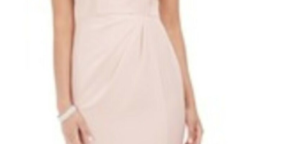 Adrianna Papell Women's Sleeveless Maxi Sheath Dress Pink Size 14