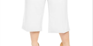 Calvin Klein Women's Plus Tie Waist Cropped Pants White Size 1X