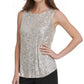 DKNY Women's Mesh Sequined Tank Top Tan Size Medium