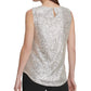 DKNY Women's Mesh Sequined Tank Top Tan Size Medium