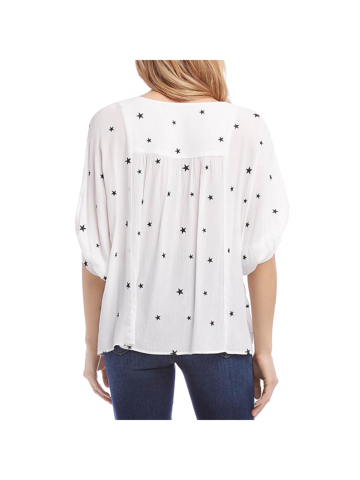 Karen Kane Women's Boho Ruffled Peasant Top White Size X-Large