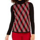 Anne Klein Women's Argyle Long Sleeve Turtle Neck Sweater Black Size Large