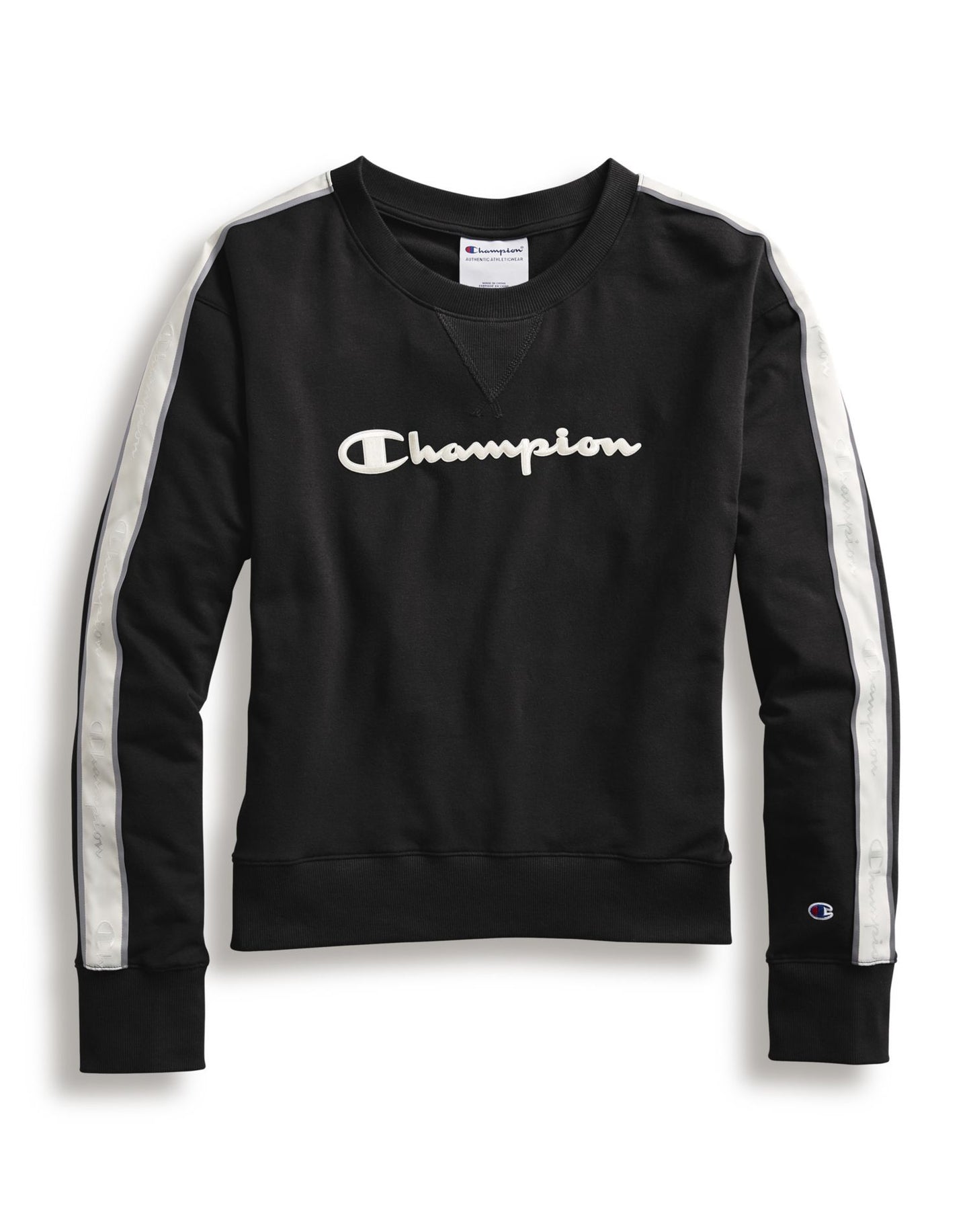 Champion Women's Heritage Fleece Crew Shirt Black Size Large