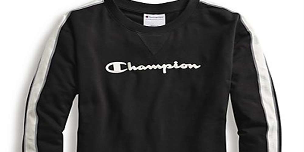 Champion Women's Heritage Fleece Crew Shirt Black Size Large