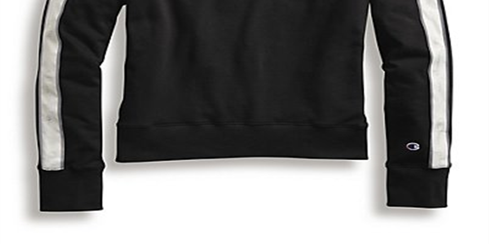 Champion Women's Heritage Fleece Crew Shirt Black Size Large