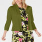 Kasper Women's Ruffle Hem Shrug Green Size Petite
