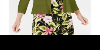 Kasper Women's Ruffle Hem Shrug Green Size Petite