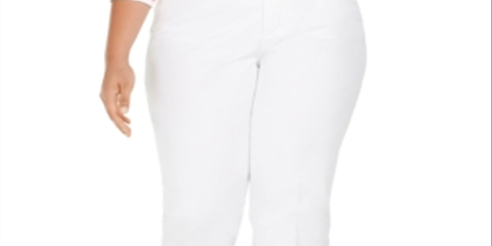 Charter Club Women's  Plus Size Midnight Trouser Jeans  White Size 24W