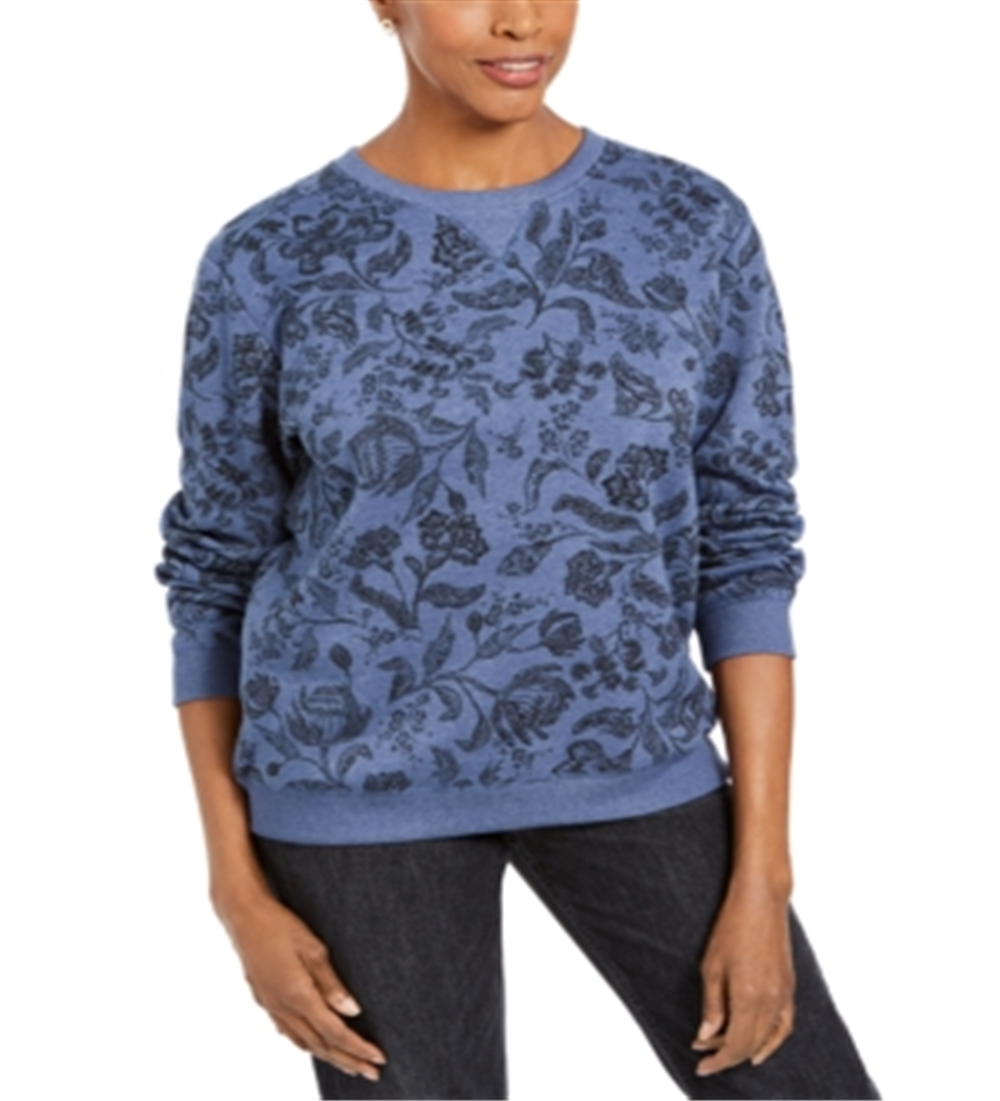 Karen Scott Women's Sport Twilight Printed Sweatshirt Blue Size XS