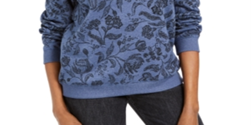 Karen Scott Women's Sport Twilight Printed Sweatshirt Blue Size XS