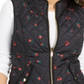 Charter Club Women's Quilted Floral Print Zipper Vest Black Size Petite Medium