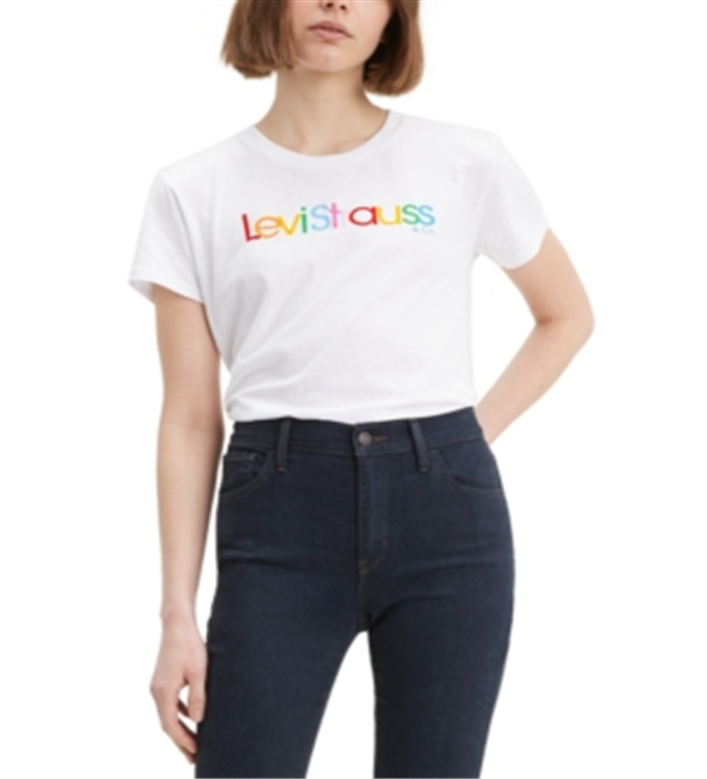 Levi's Women's Perfect Cotton Logo T-Shirt White Size -XL