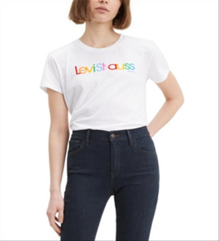 Levi's Women's Perfect Cotton Logo T-Shirt White Size -XL