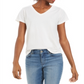 Style & Co Women's Burnout V Neck T-Shirt White Size X-Large