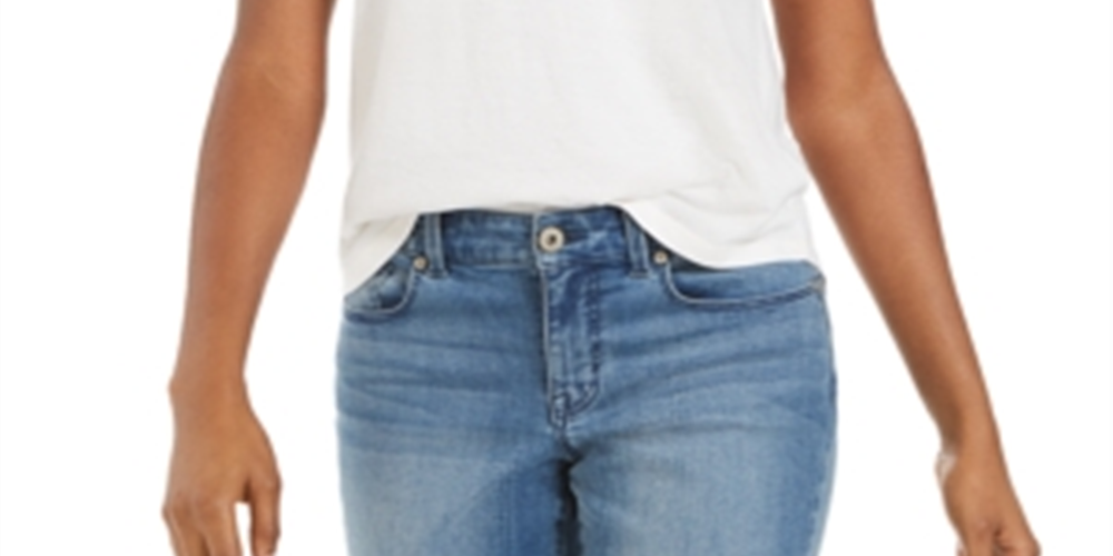 Style & Co Women's Burnout V Neck T-Shirt White Size X-Large