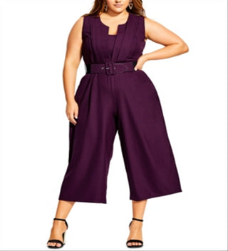 City Chic Women's Veronica Jumpsuit Purple Size 18W