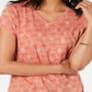 Style & Co Women's Cotton Printed V Neck T-Shirt Orange Size Petite