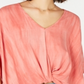 Polly & Esther Women's Knot Front Dolman Sleeve Casual Top Pink Size Small
