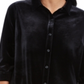 Charter Club Women's Button Front Velvet Top Black Size Petite X-Large