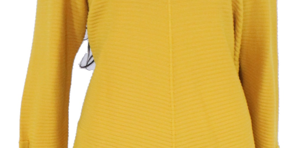 Alfani Women's Plus Ribbed Snap Detail Sweater Yellow Size 0X