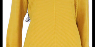 Alfani Women's Plus Ribbed Snap Detail Sweater Yellow Size 0X