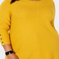 Alfani Women's Plus Ribbed Snap Detail Sweater Yellow Size 0X