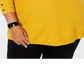 Alfani Women's Plus Ribbed Snap Detail Sweater Yellow Size 0X