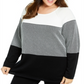 Karen Scott Women's Colorblocked Cotton Sweater Black Size 0X