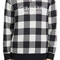 Calvin Klein Men's Modern Cotton Buffalo Check Sweatshirt Gray Size Medium