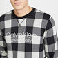 Calvin Klein Men's Modern Cotton Buffalo Check Sweatshirt Gray Size Medium