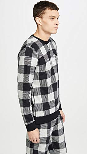 Calvin Klein Men's Modern Cotton Buffalo Check Sweatshirt Gray Size Medium