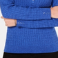 Karen Scott Women's Cotton Cable Knit Henley Sweater Blue Size Petite