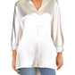 Anne Klein Women's Satin Hi-Low Tunic Top White Size Large