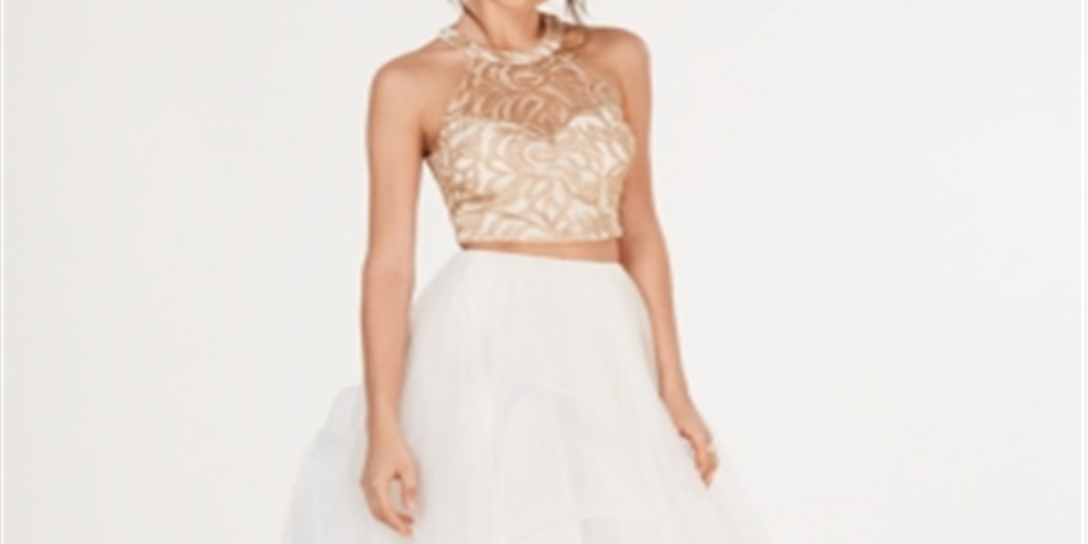 Say Yes to the Prom Women's Embroidered Prom Crop Top White Size 1
