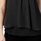 Bar III Women's Flutter Overlay Criss-Cross Halter Top Black Size S