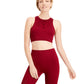 Ideology Women's  Intimates  Pull Over Perforated Seamless Sports Bra  Burgundy Size S