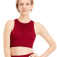 Ideology Women's  Intimates  Pull Over Perforated Seamless Sports Bra  Burgundy Size S