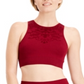 Ideology Women's  Intimates  Pull Over Perforated Seamless Sports Bra  Burgundy Size S
