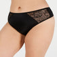 INC Women's Plus Lace-Trim Lingerie Thong Panty Black Size 1X