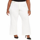 INC International Concepts Women's Plus Side Belt Pants White Size 14W