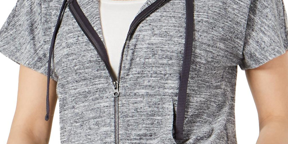 Ideology Women's Athleisure Cropped Hoodie Gray Size XS